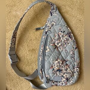 Vera Bradley Gray/Blue Floral Quilted Backpack